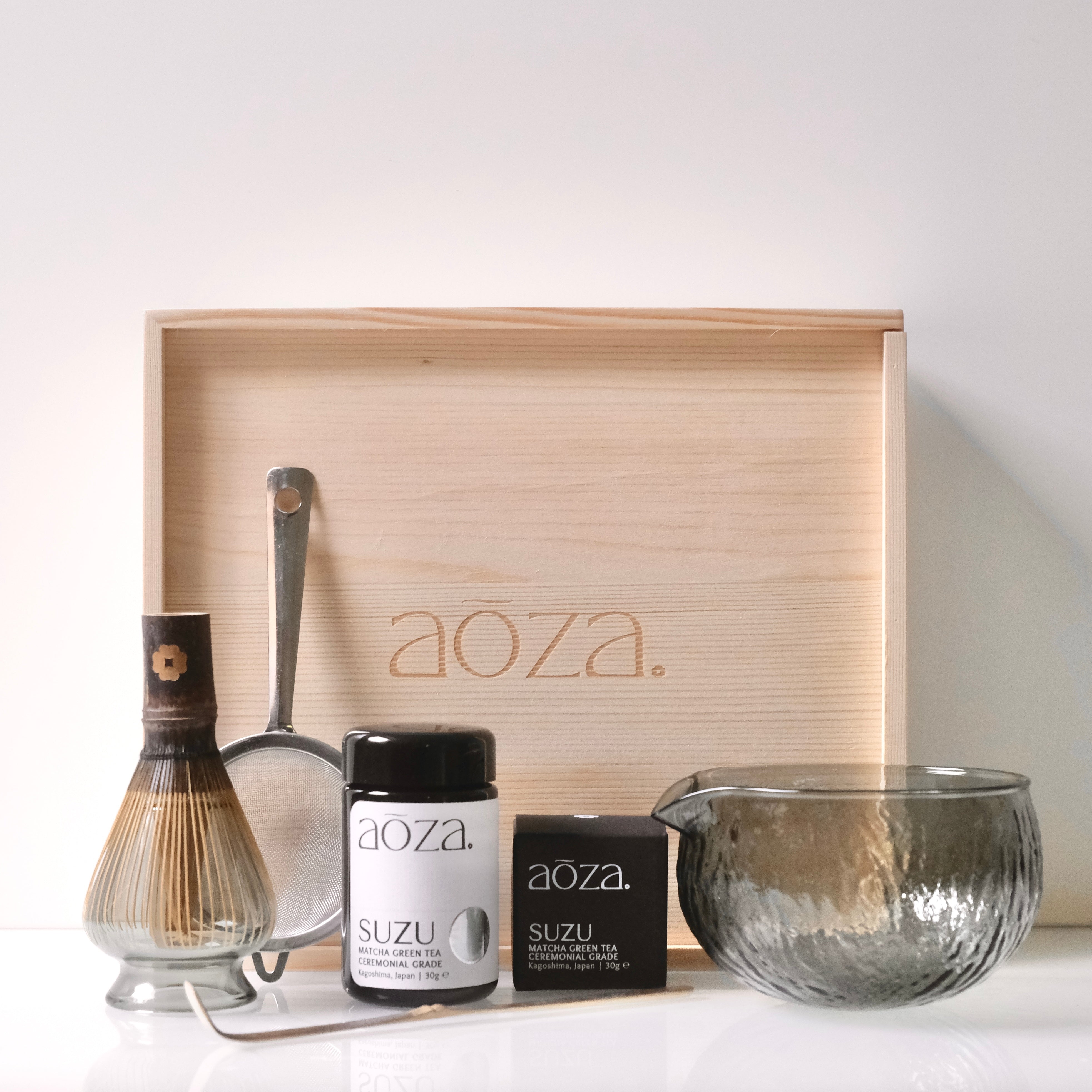 Luxury Matcha Gift Box – Complete Set (Jar + Refill + Tools) – aōza.
