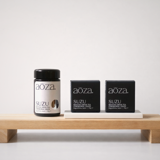 SUZU Matcha Bundle – 90g (Glass Jar + 2 x Refill Pouch)